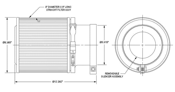 EVERQUIET Air Filter Silencer - MAN D2848 LE Marine Engine (Part# 90-1185)